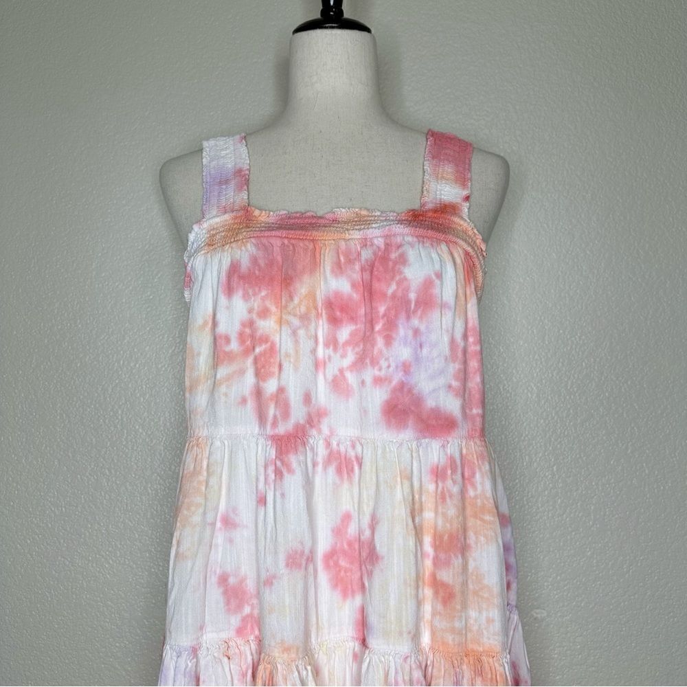 NWOT Old Navy Boho Tie Dye Tiered Summer Midi Dress, Sz Medium - Picture 2 of 11